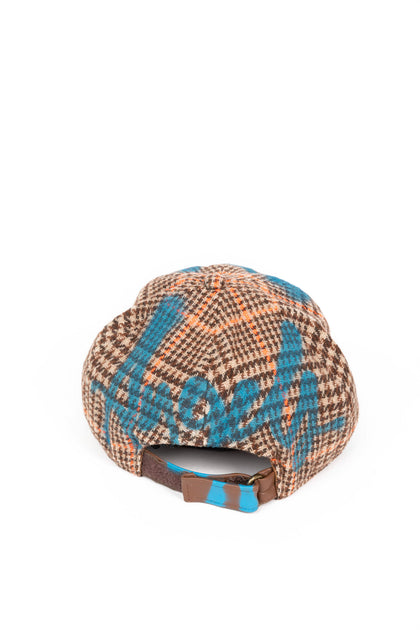 Palm Angels PXP Spray Logo Checkered Houndstooth Cap Brown/Light Blue -  FW21 Men's - US