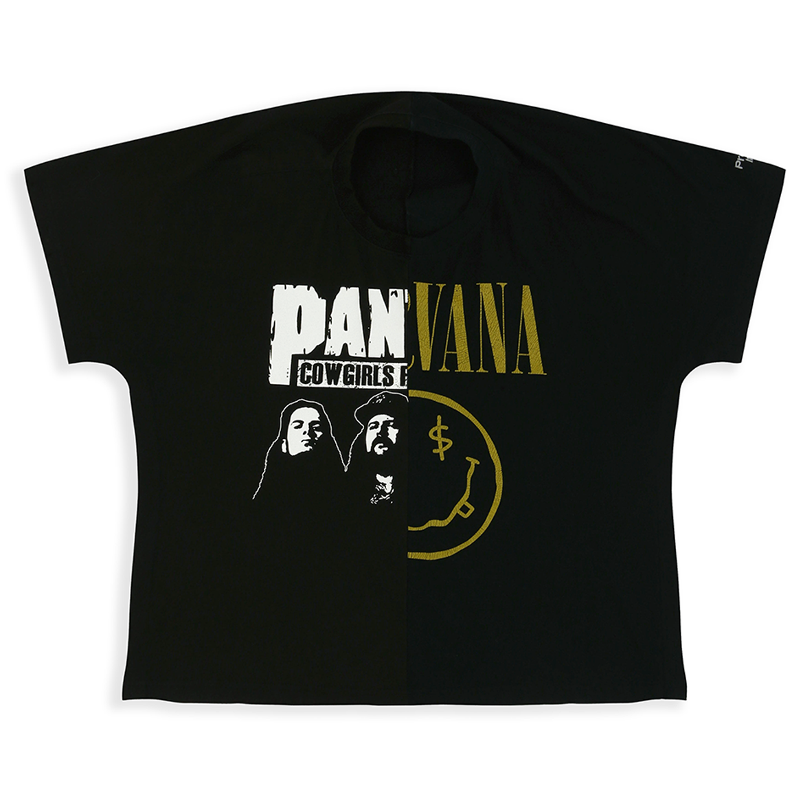 Protocol Index Fake Shoulder Seam T-Shirt Black