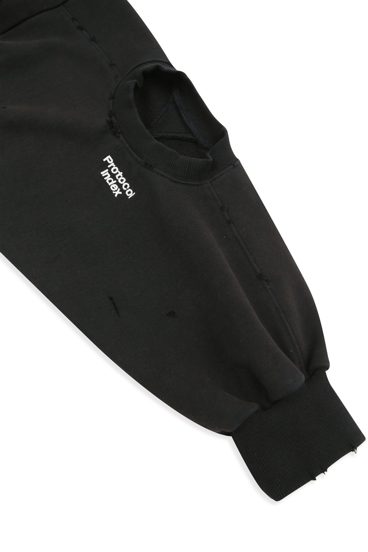 Reconstructed Sweatshirt Zip Hoodie - Black