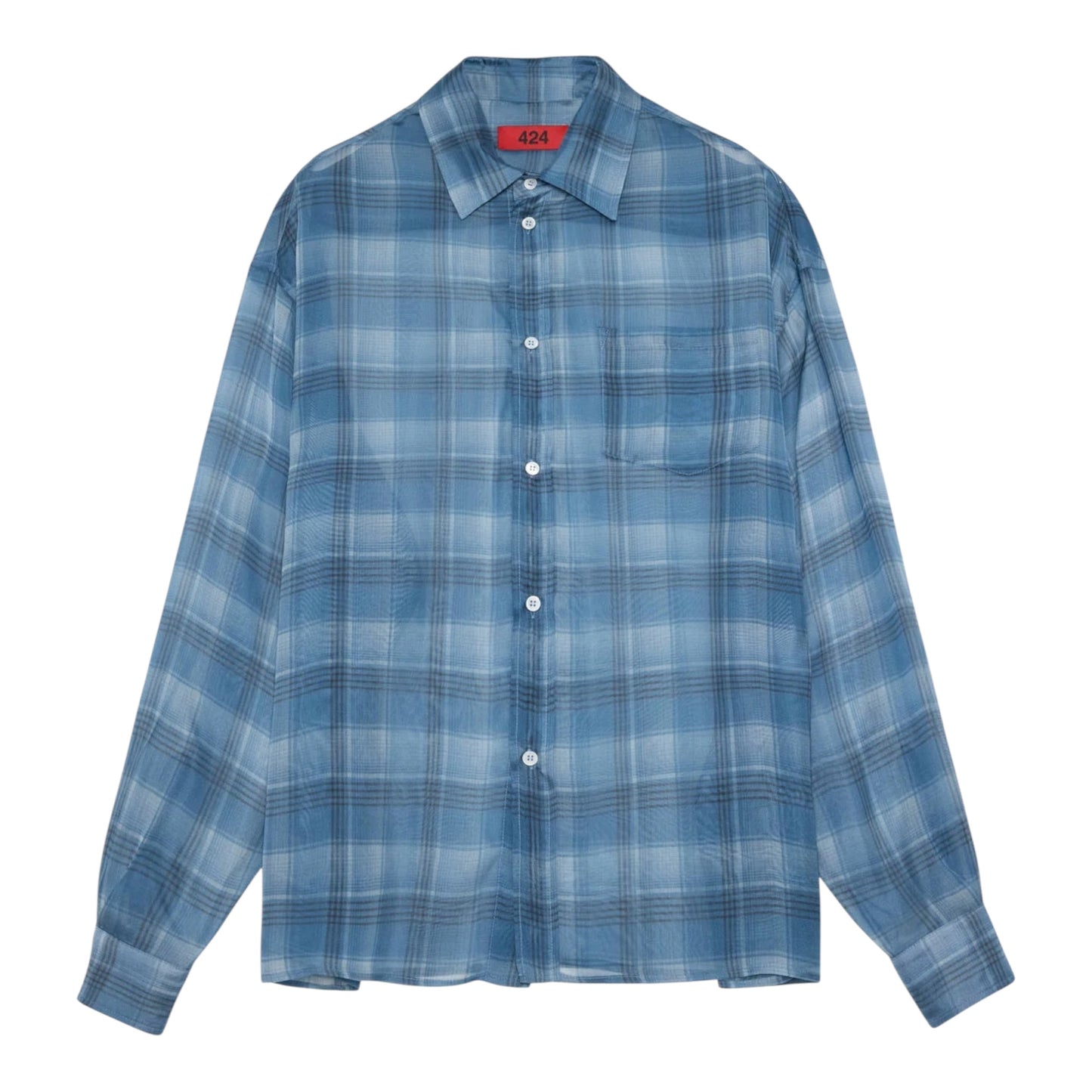 424 Silk Shirt Avio Check