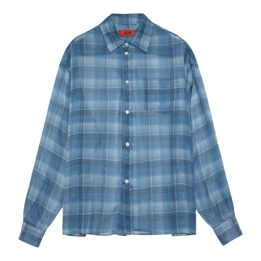 424 Silk Shirt Avio Check
