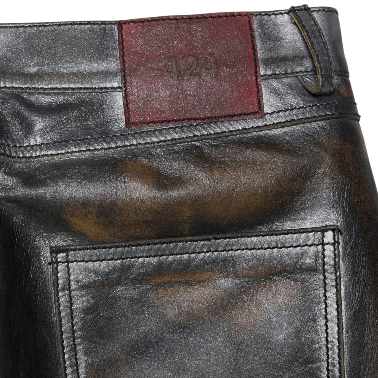 424 Leather Five Pocket Silver