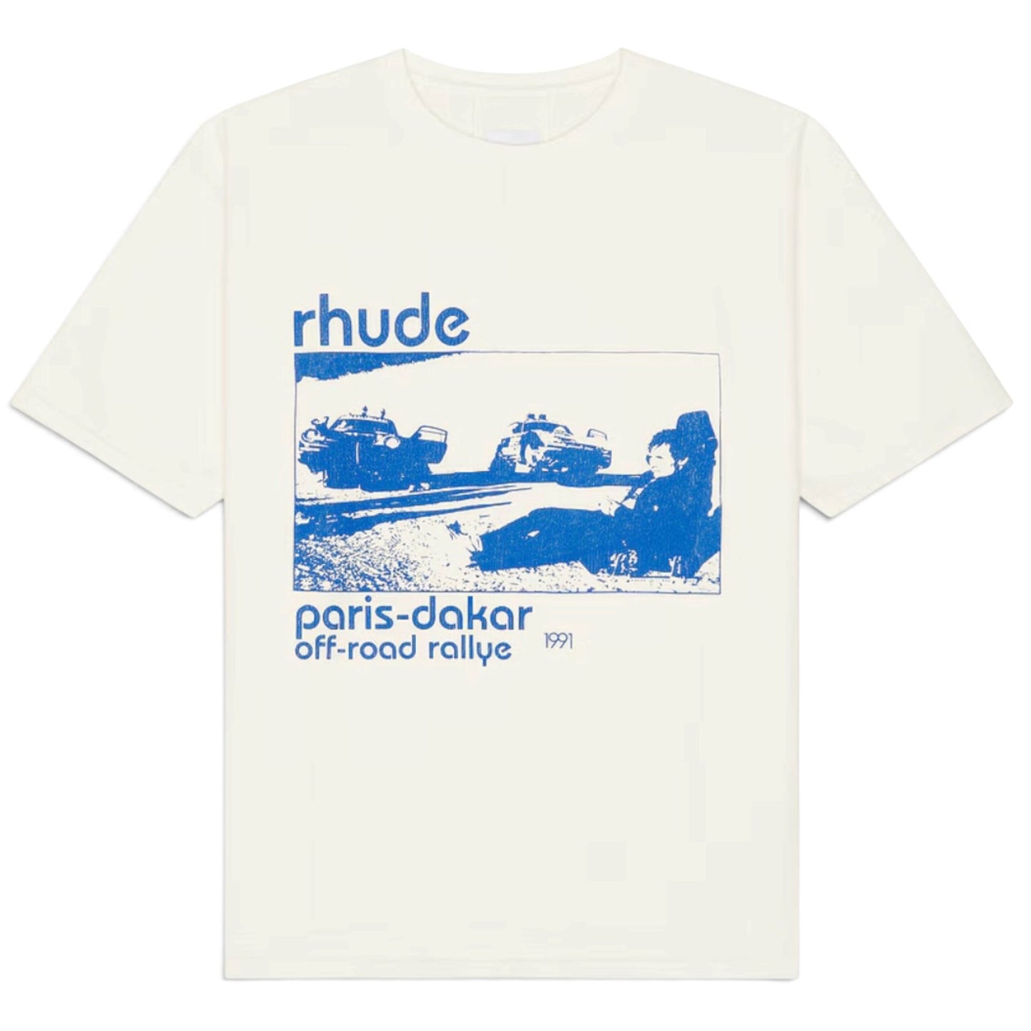Rhude Trail Of Dust Tee White Blue