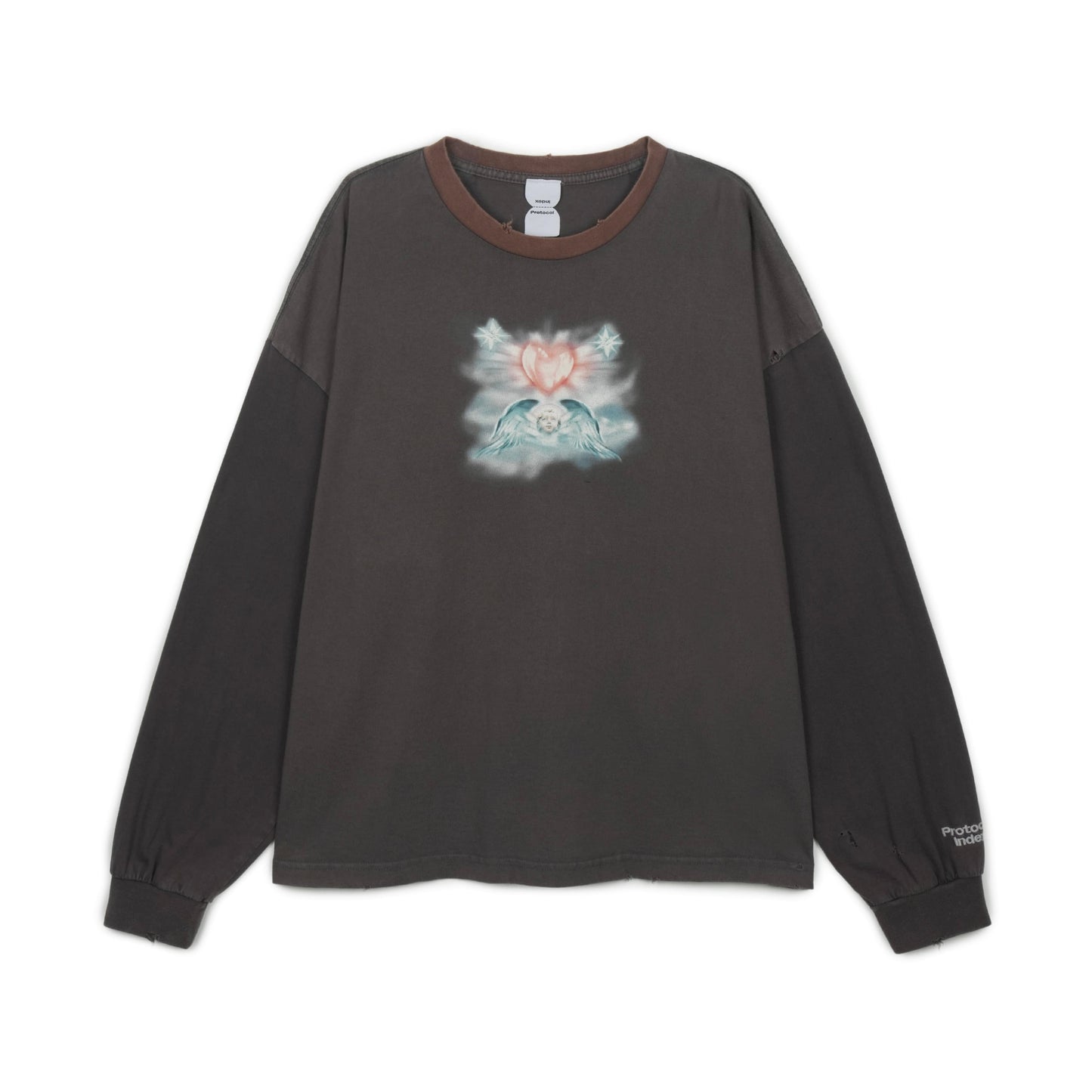Protocol Index FK Paneled Long Sleeve Charcoal Mix