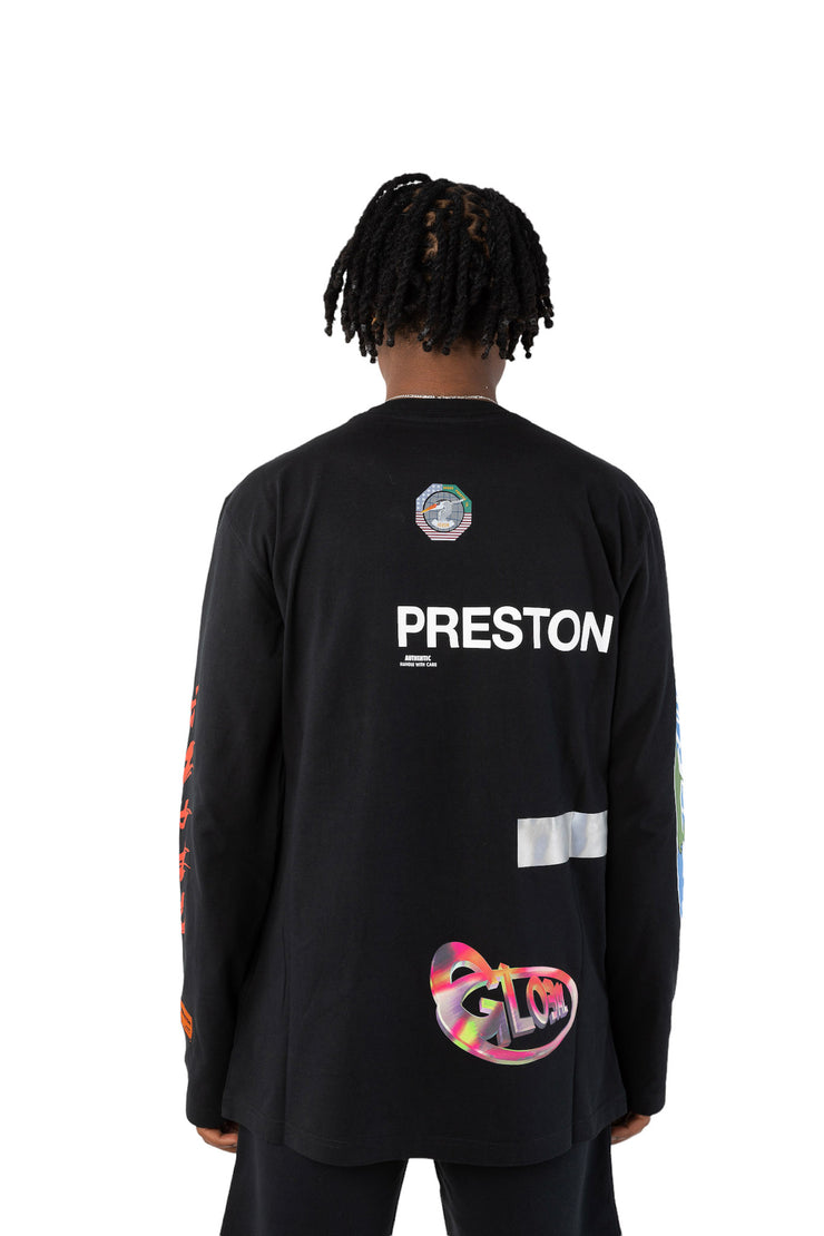 Heron Preston OS Global Collage Long Sleeve T-shirt in Black