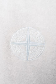 Stone Island French Terry Logo Print Hoodie White