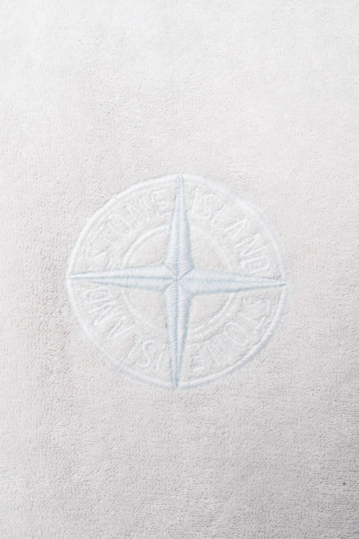 Stone Island French Terry Logo Print Hoodie White