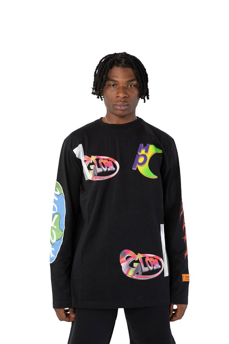 Heron Preston OS Global Collage Long Sleeve T-shirt in Black – ONE51