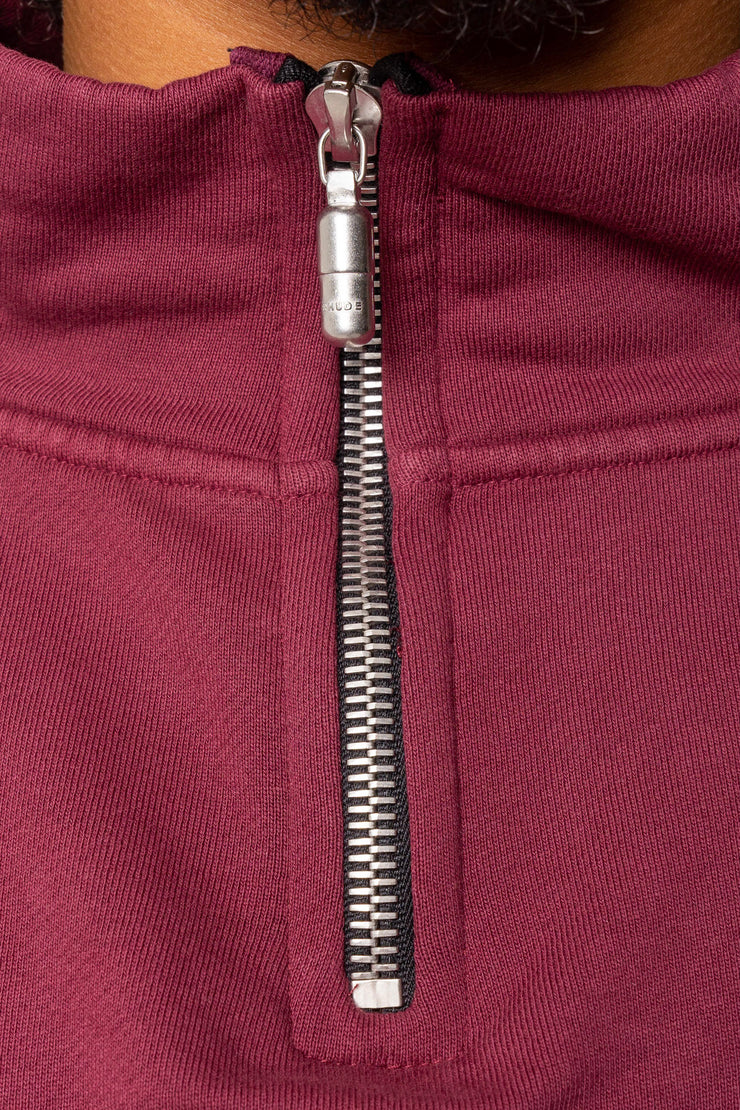 Rhude Quarter Zip Bordeaux
