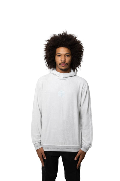 Stone Island French Terry Logo Print Hoodie White
