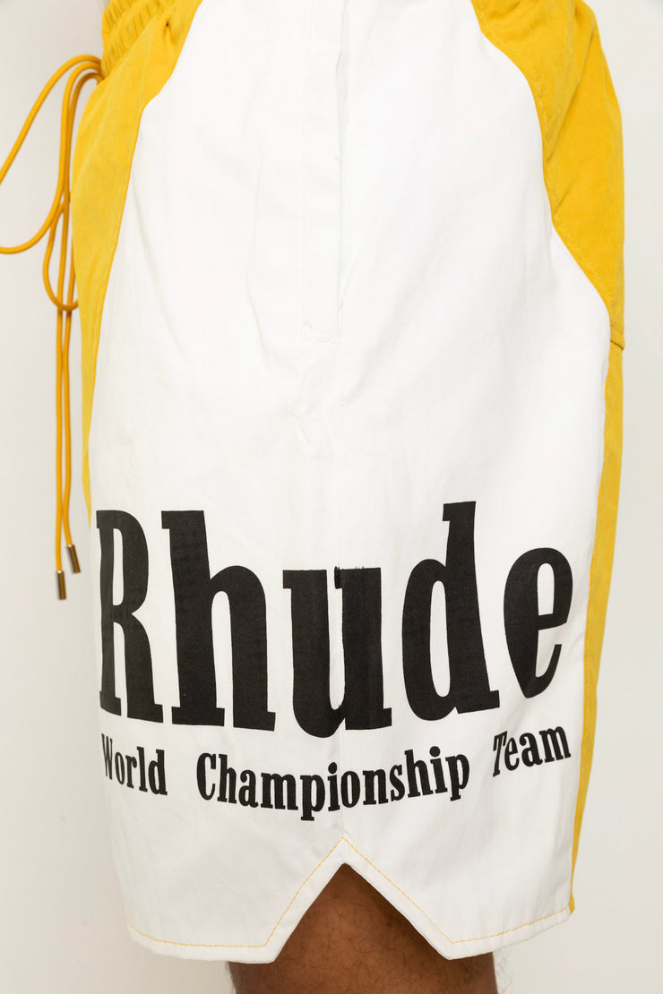 Rhude Panel Logo Short Mustard
