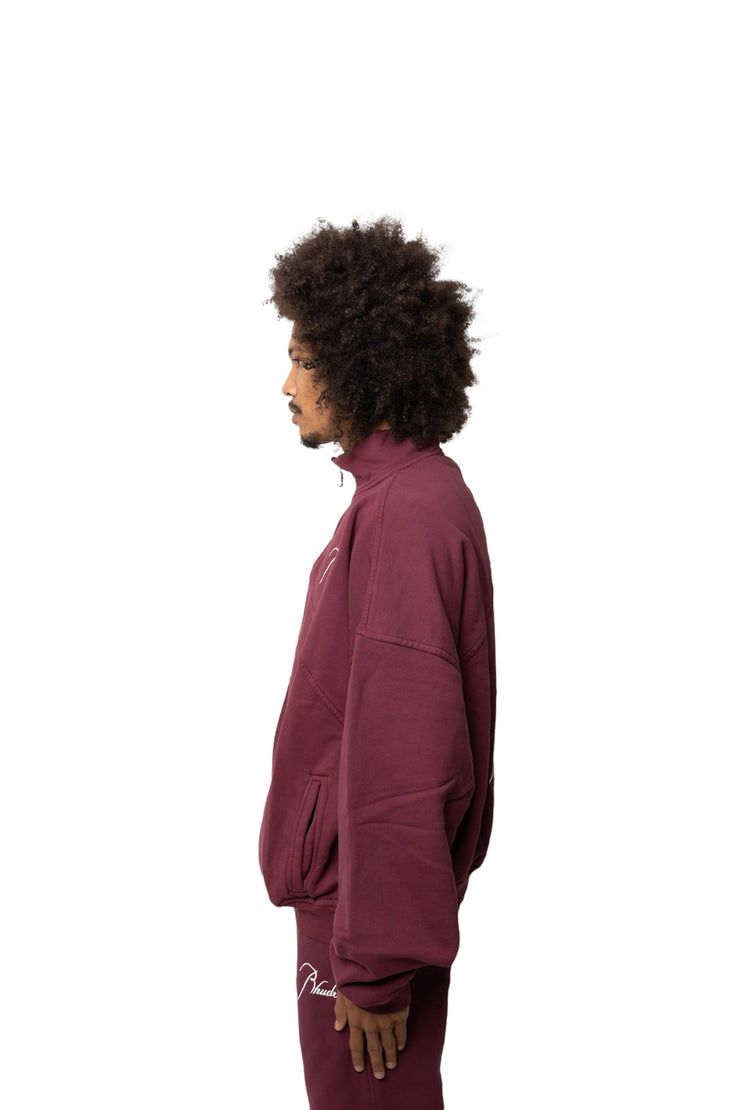 Rhude Quarter Zip Bordeaux