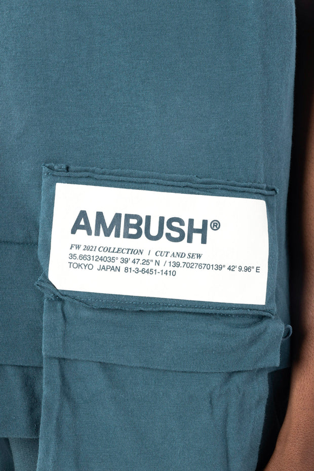 Ambush Waist Pocket T-Shirt In Atlantic Blue