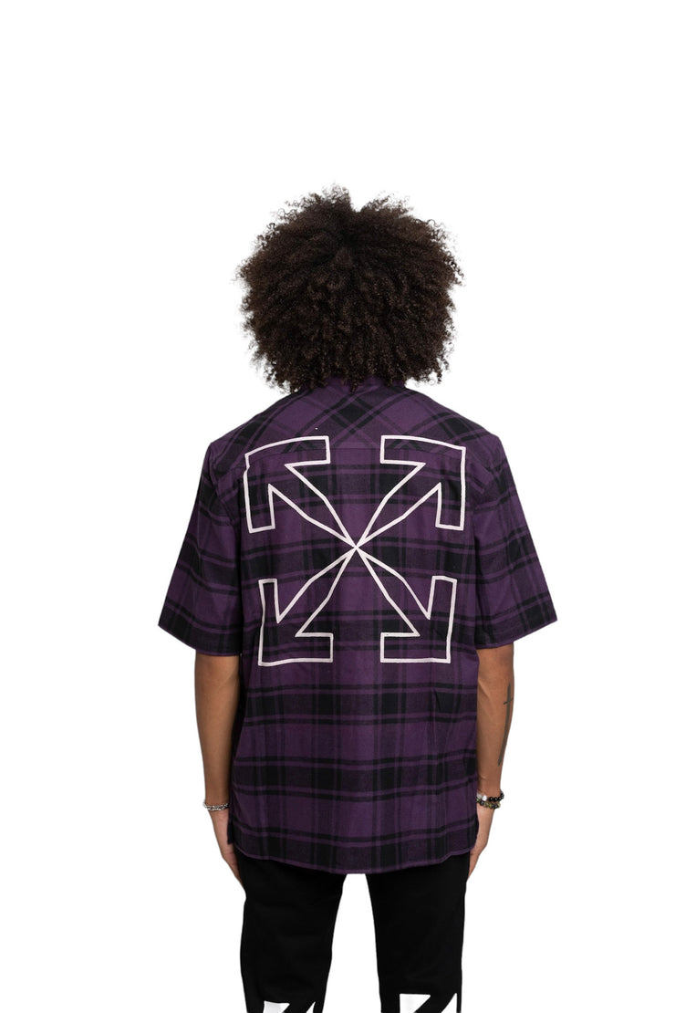 Off-White Outline Arrow Flannel SS Aubergine