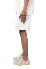 Flaneur Homme Embroidered Signature Shorts in White