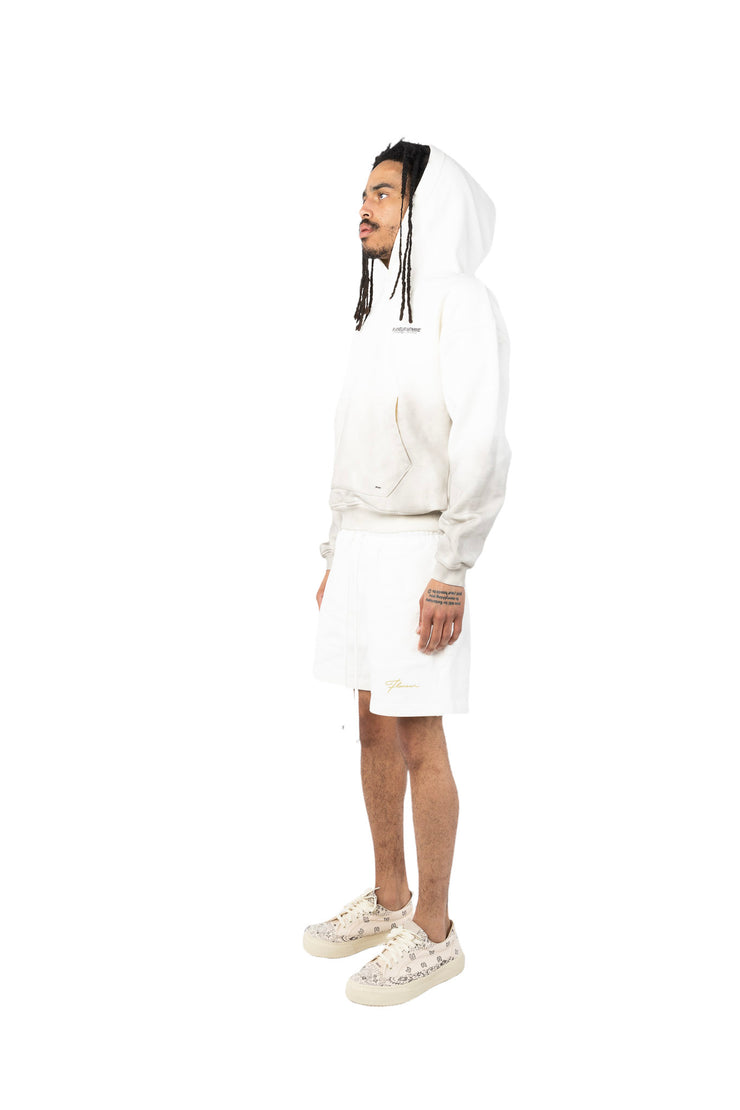 Flaneur Homme Printemps Hoodie in Vintage Washed White