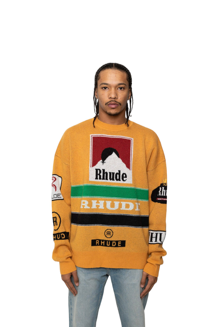 Rhude Ayrton Knit Crewneck Mustard