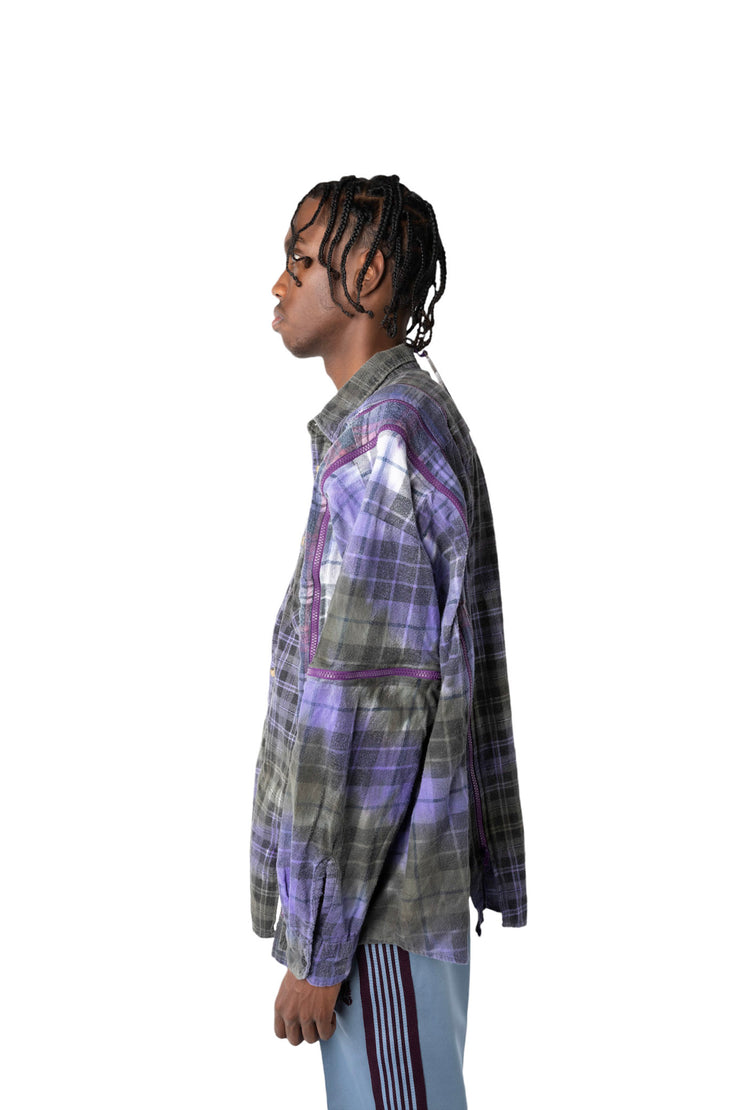 Needles Tie Dye Purple 7 Cut Flannel