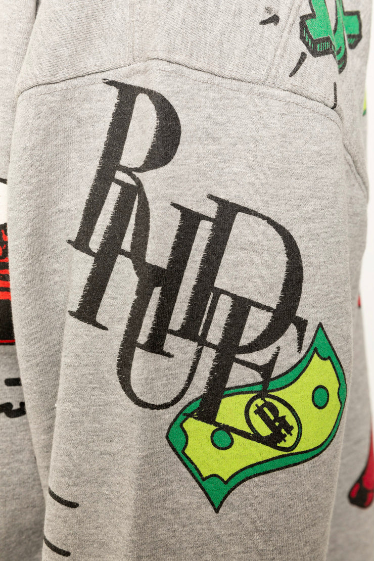 Rhude Doodle Hoodie Heather Grey
