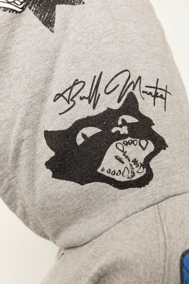 Rhude Doodle Hoodie Heather Grey