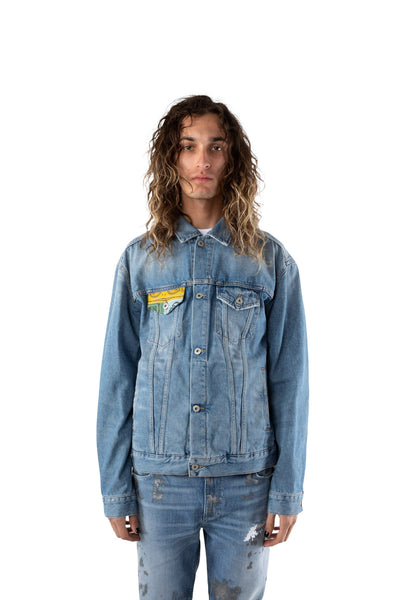 Marcelo Burlon County Of Milan Bandana Denim Jacket