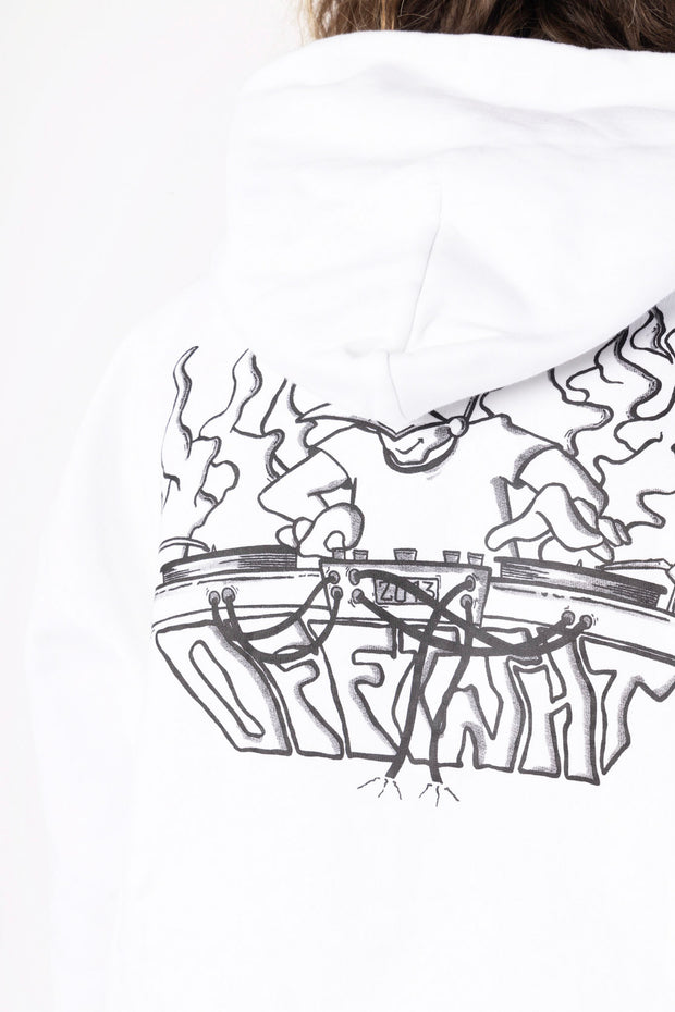Off-White DJ Play Over Hoodie White Black
