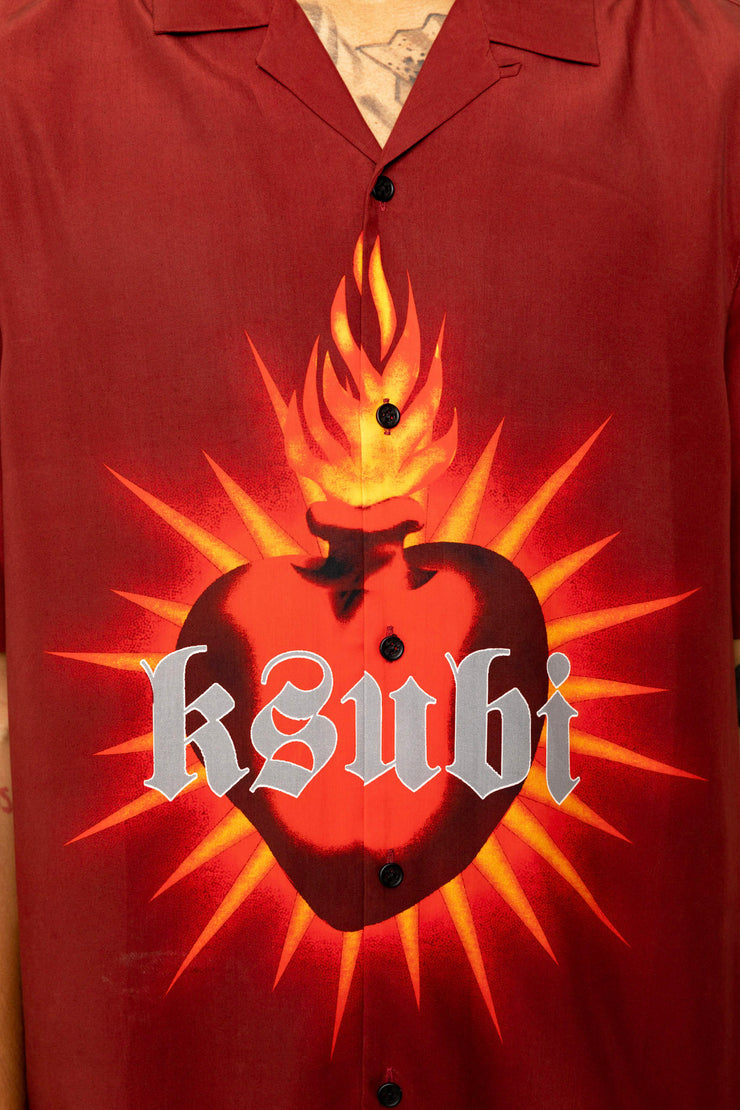 Ksubi Heart Resort SS Shirt Crimson