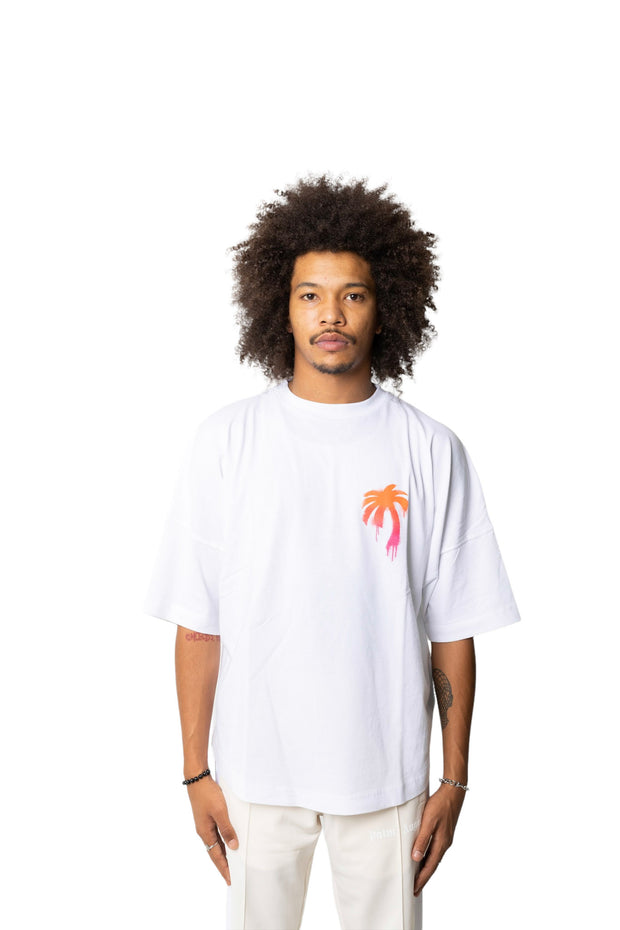 Palm Angels Sprayed Palm Over Tee White