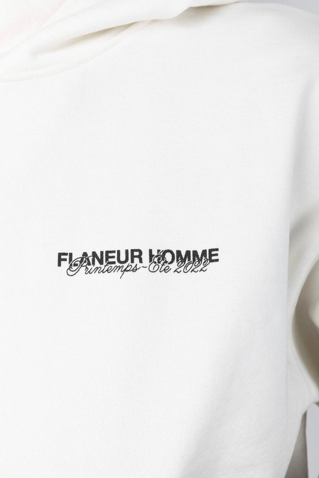 Flaneur Homme Printemps Hoodie in Vintage Washed White