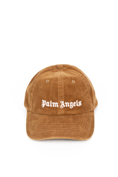 Palm Angels Corduroy Logo Cap Beige White