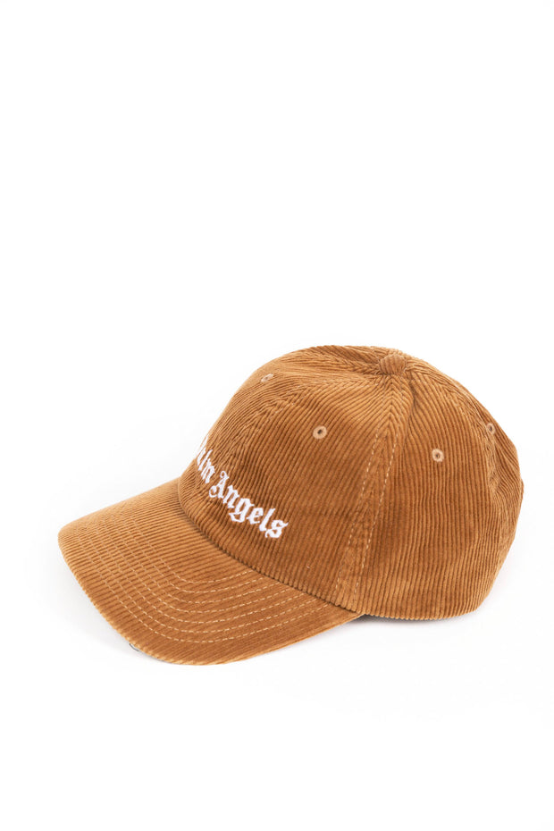 Palm Angels Corduroy Logo Cap Beige White