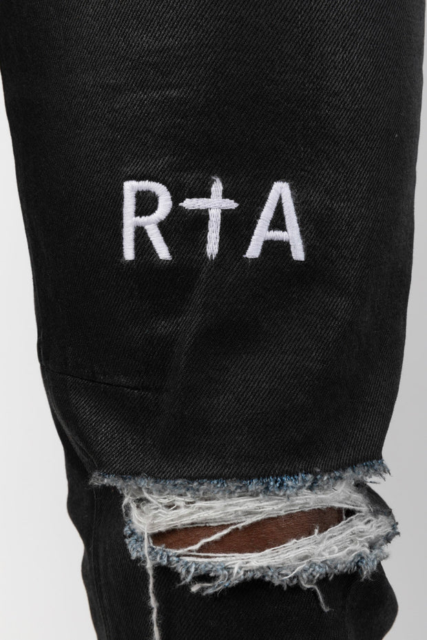 RTA Black Coated Denim