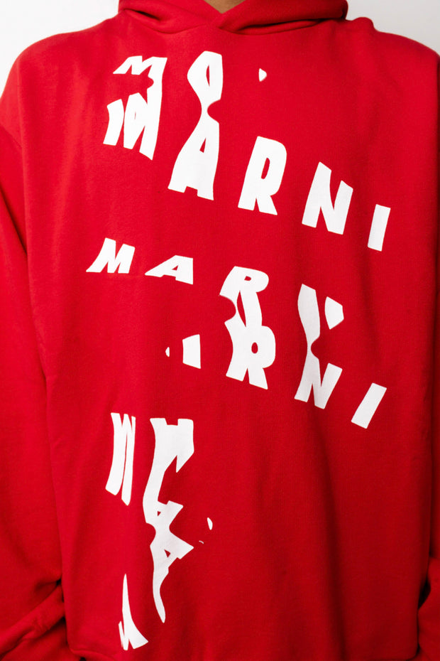 Marni Scanned Logo Sweatshirt Crimson