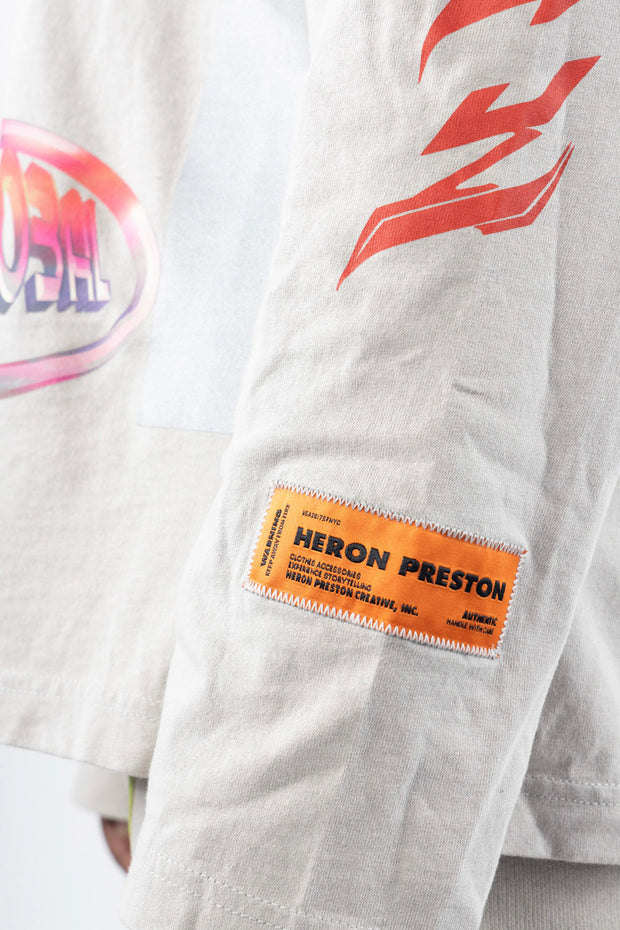 Heron Preston OS Global Collage Long Sleeve in Grey