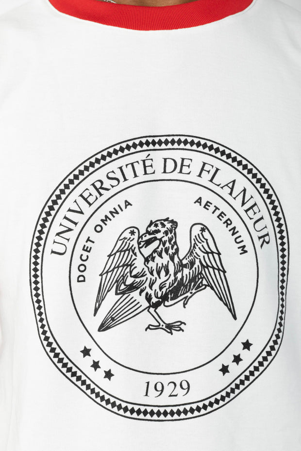 Flaneur Homme Université T-Shirt In White