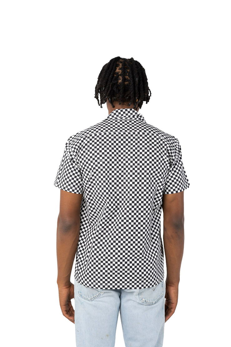 Flaneur Homme Checkered Shirt In Black