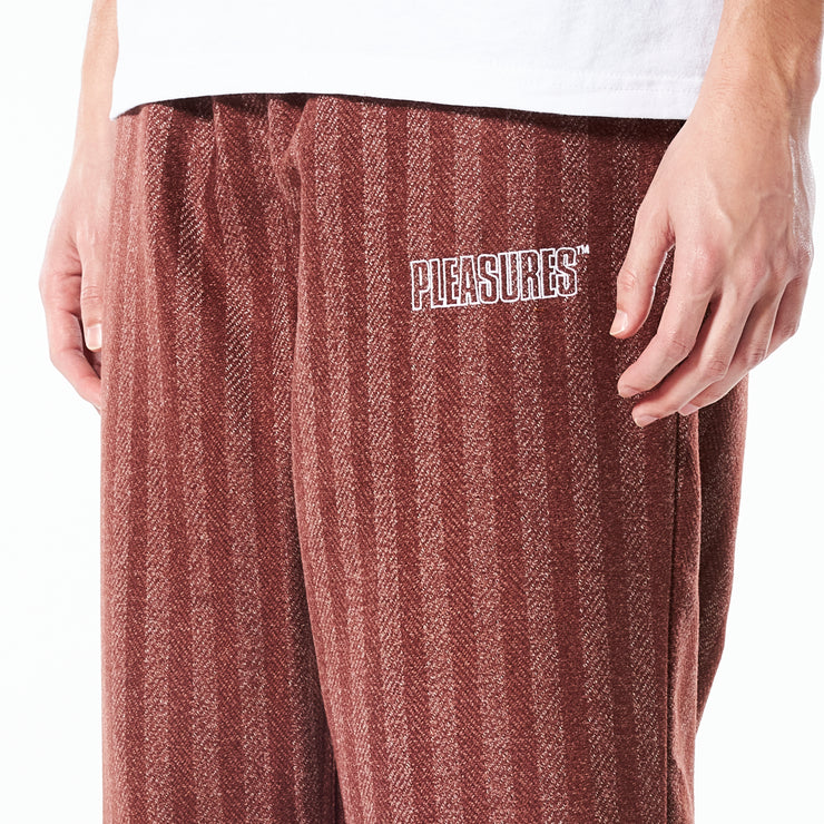 Pleasures Control Striped Easy Pant Brick