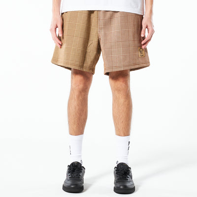Pleasures Chase Plaid Shorts Brown